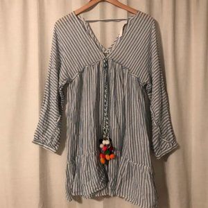 IN SEARCH OF!!!!!!! Zara Striped Blouse w/ Tassel & Pom poms